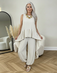 Hayley High Low Set - Elegante Tweedelige Outfit