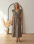 Leonora Mousseline Jurk - Luipaard/Bruin