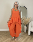 Hayley High Low Set - Elegante Tweedelige Outfit