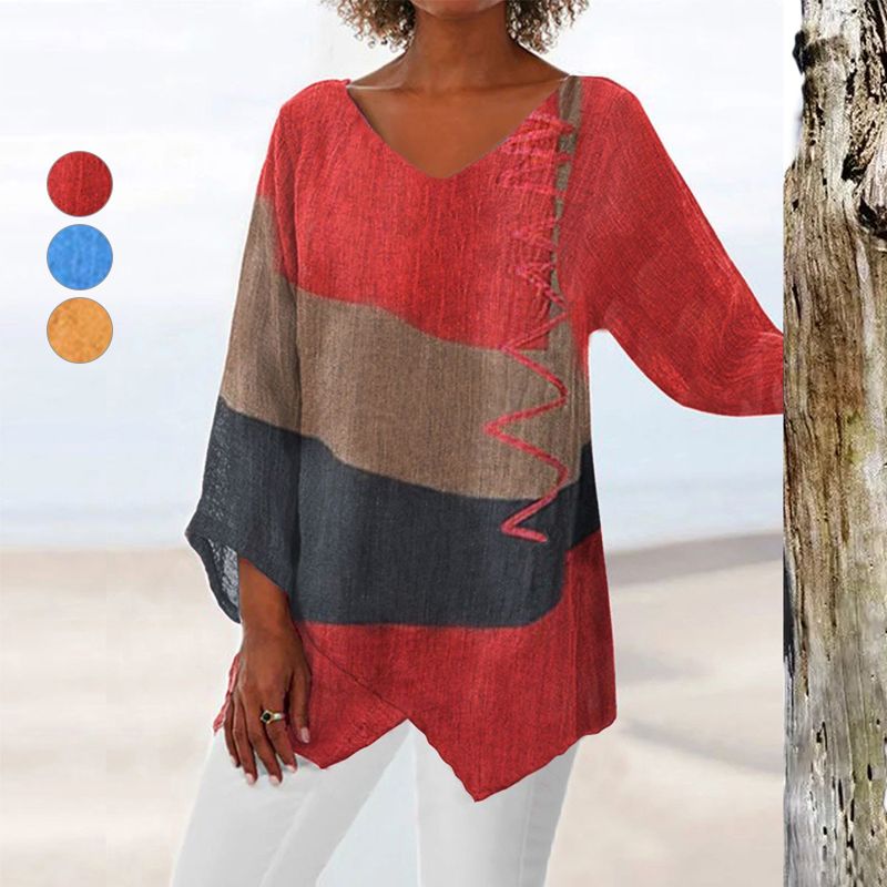 Crystal™ | Artistiek Lang Shirt met V-Hals