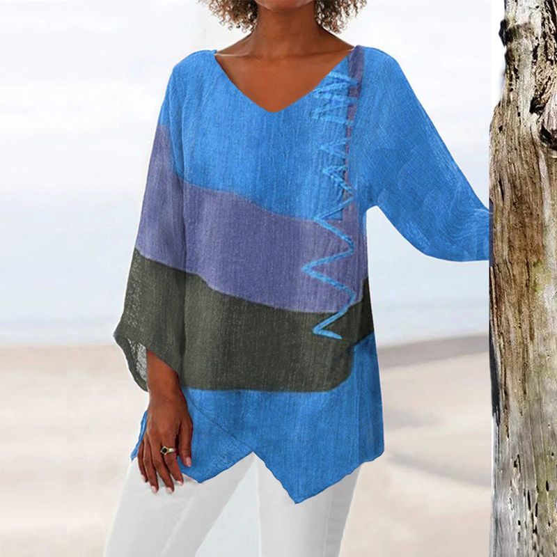 Crystal™ | Artistiek Lang Shirt met V-Hals