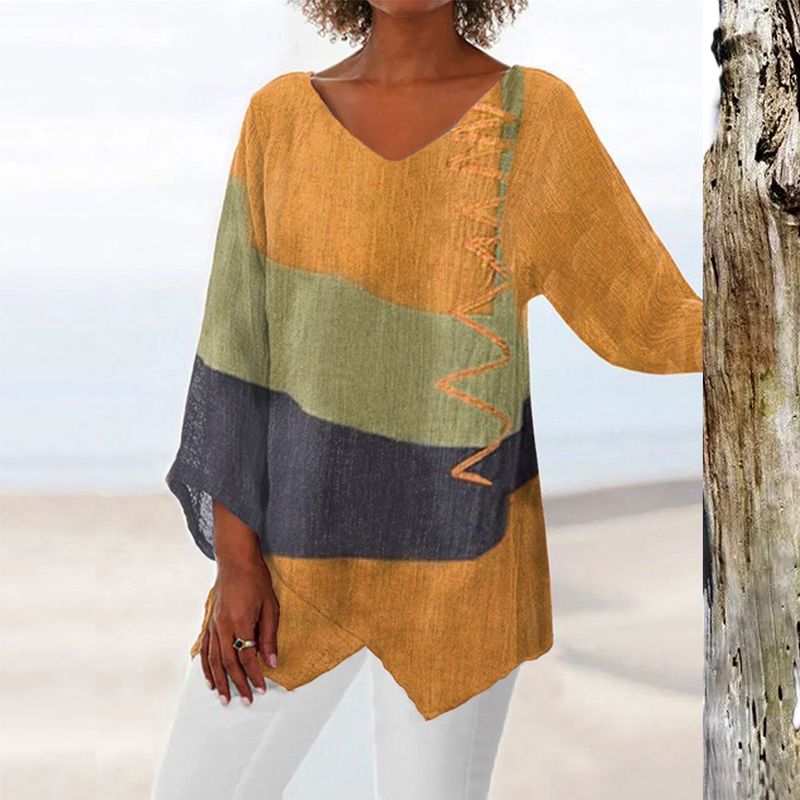 Crystal™ | Artistiek Lang Shirt met V-Hals