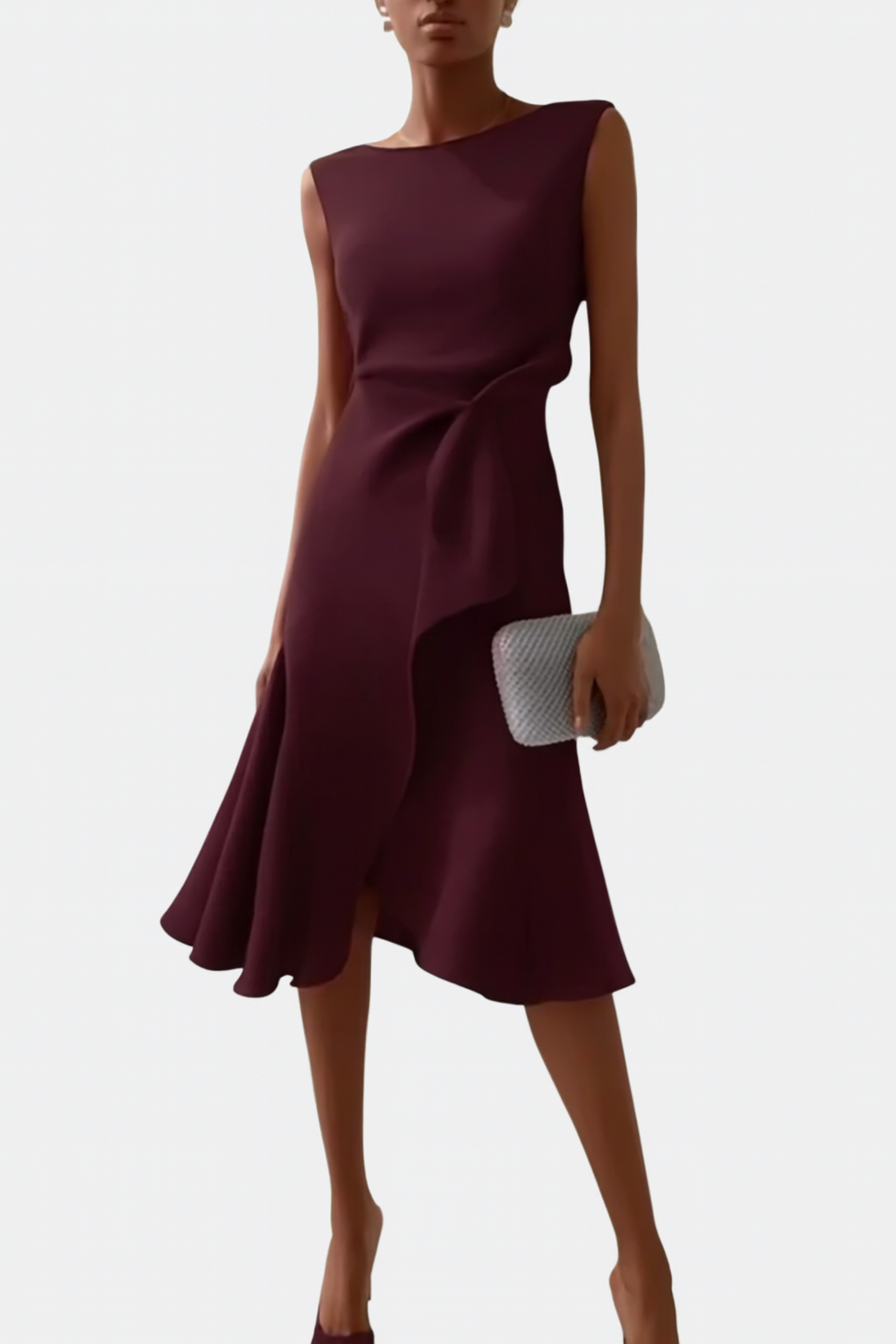Sheila™ - Gedrapeerde Asymmetrische Midi Jurk