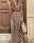 Justine™ - Luchtige Boho Maxi Jurk Met Bijpassende Riem