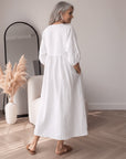 Elegante Maxi Jurk met V-Hals — back view