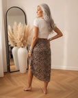 Lichtgewicht Sjaal met Tijgerprint - Bruin Elegante Accessoire — back view