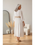 Kathy™ | Geborduurd Midi Jurk met Patroon — back view