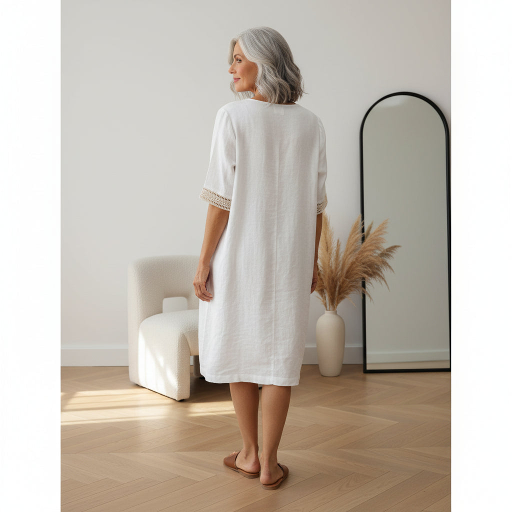 Gehaakte Droom Jurk - Bohemian Elegantie — back view