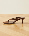 Elegante Flip Flop Sandaal met Hak - Bruin — back view