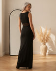 Kanten Illusie Maxi Jurk — back view