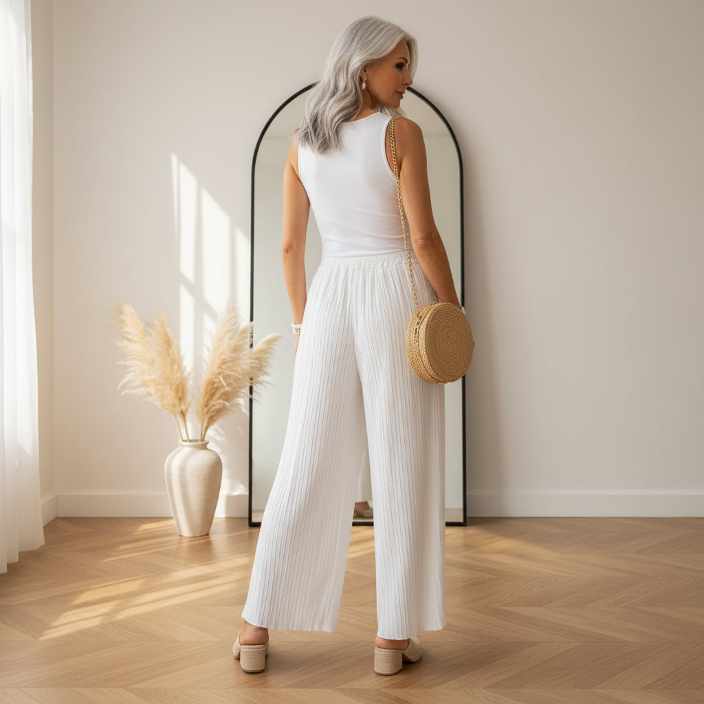 Geplisseerde Broek met Binnenbroek - Comfortabel & Elegant — back view