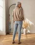 Mona Zachte Jas in Suède Look - Mocca — back view
