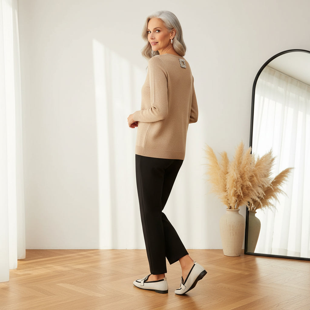 Carla - Elegante Platte Loafers — back view