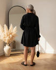 Filipa Mousseline Jurk - Zwart — back view