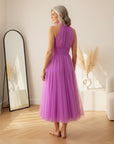 Catalina | Elegante Tule Jurk voor Bruiloftsgasten — back view