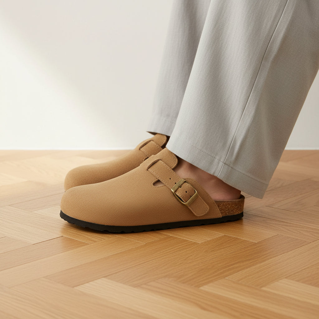Elegante Suède Clog - Tijdloos Comfort en Stijl — back view