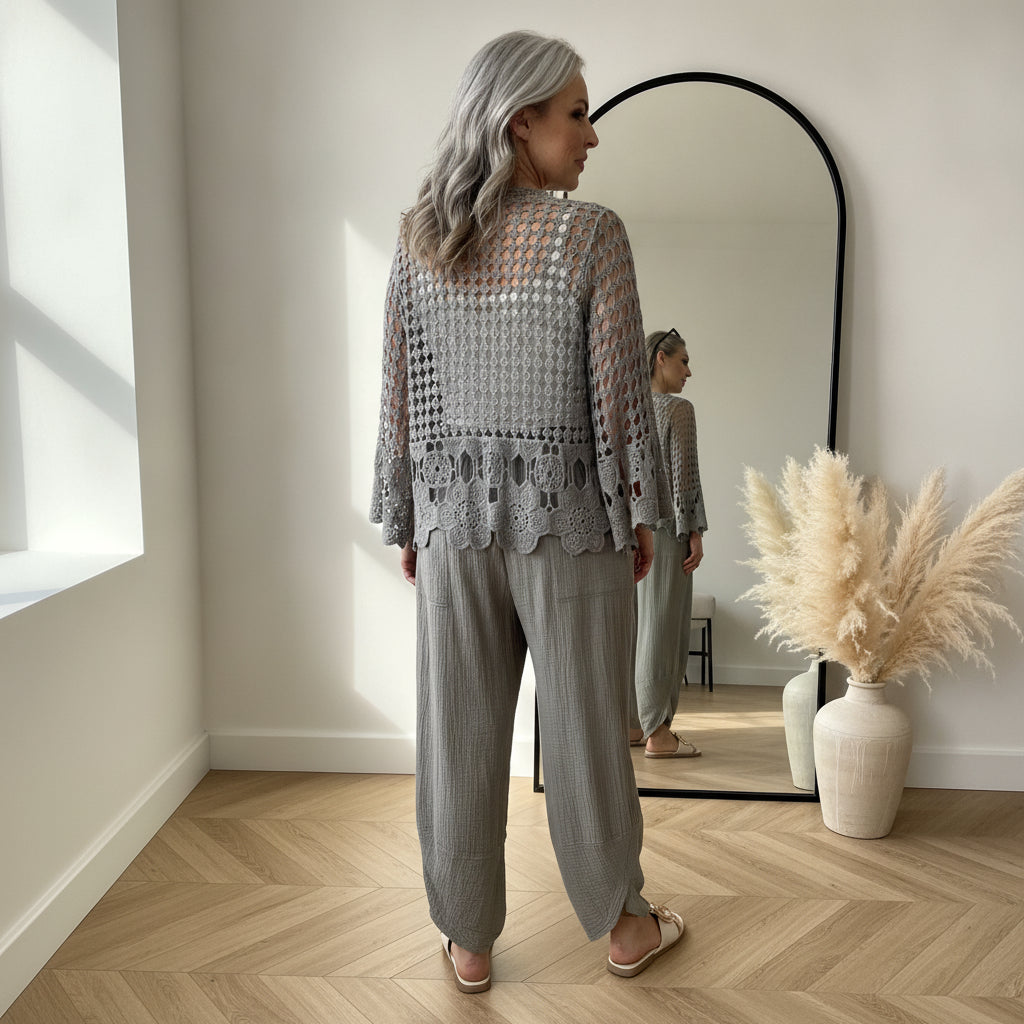 Candice Gehaakte Cardigan — back view