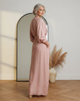 Linnen Maxi Jurk met V-Hals - Elegante Zomerjurk — back view