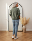 Stijlvolle Viscose Blouson - Matcha Groen — back view