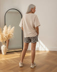 Leo Vibes Set - Viscose Shirt & Short - Beige — back view