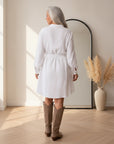 Filipa Mousseline Jurk - Wit — back view