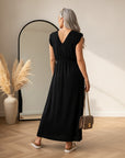 Leonora Mousseline Jurk - Zwart — back view