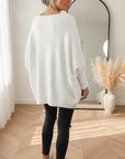 Ultra Zachte Trui met Vleermuismouwen - Wit — back view