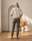 Elegante Viscose Blouson in Lichtbeige - Tijdloze Stijl — back view