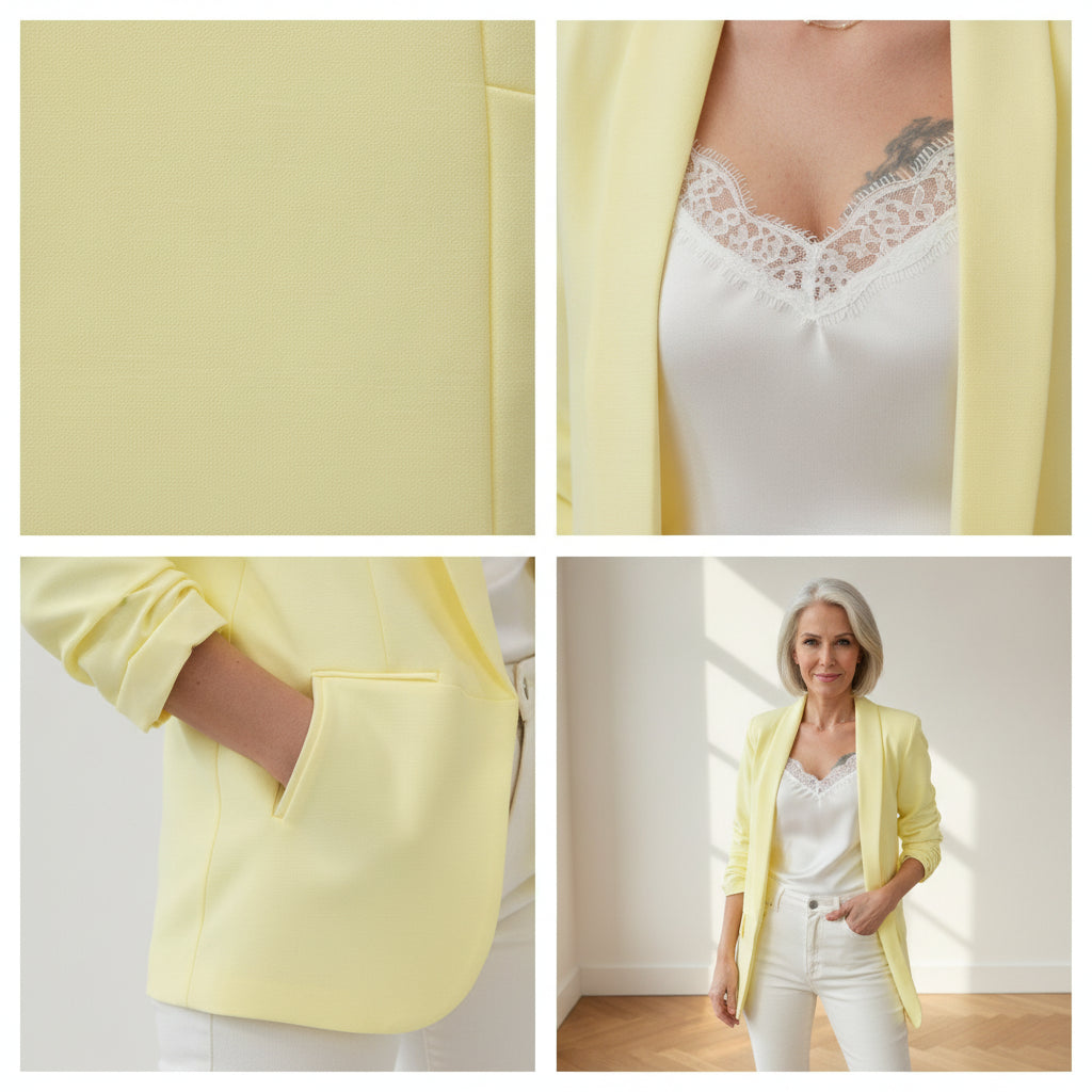 Day and Night - Blazer in Citroengeel — details