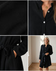 Filipa Mousseline Jurk - Zwart — details