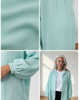 Korte Oversized Mousseline Blouse - Lichtmint — details
