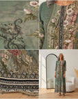Jade | Dames Bloemenprint Tweedelige Set Lange Top & Wijde Broek — details
