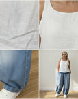Linnen Bubble Vest - Luchtig en Tijdloos — details
