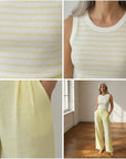 Vento Luchtige Viscose Broek - Lemon Ice — details