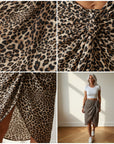 Lichtgewicht Sjaal met Tijgerprint - Bruin Elegante Accessoire — details