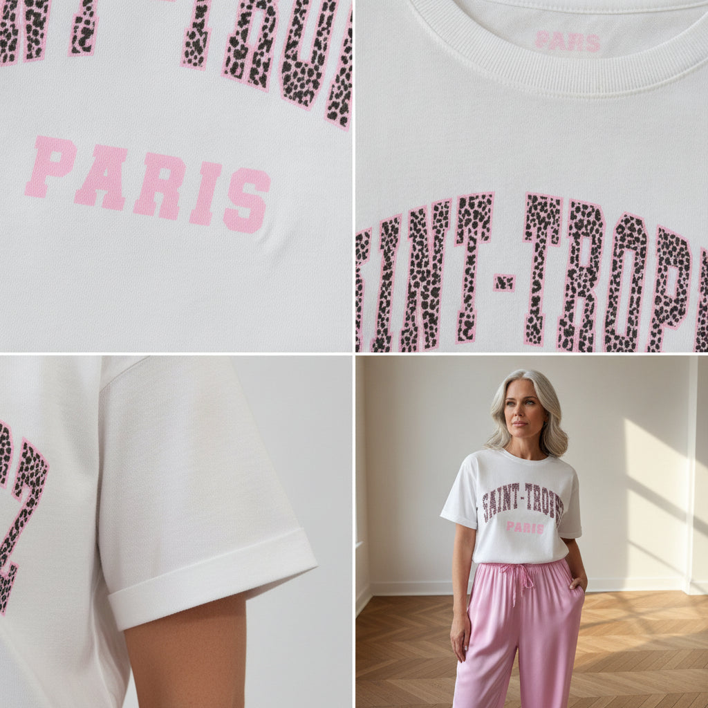 Chic Statement Shirt met Print - Wit — details