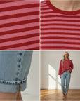 Mom Blue Jeans - Klassieke Hoge Taille Mom Fit in Washing Blue — details
