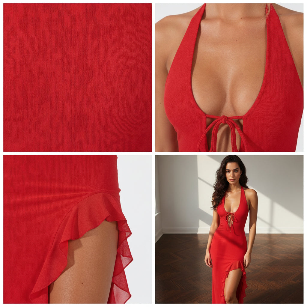 Cherry Crush Maxi Jurk — details
