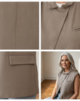 Veloria Elegante Blazervest - Mocca — details