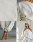 Linnen Set Off-Shoulder Top met Broek — details