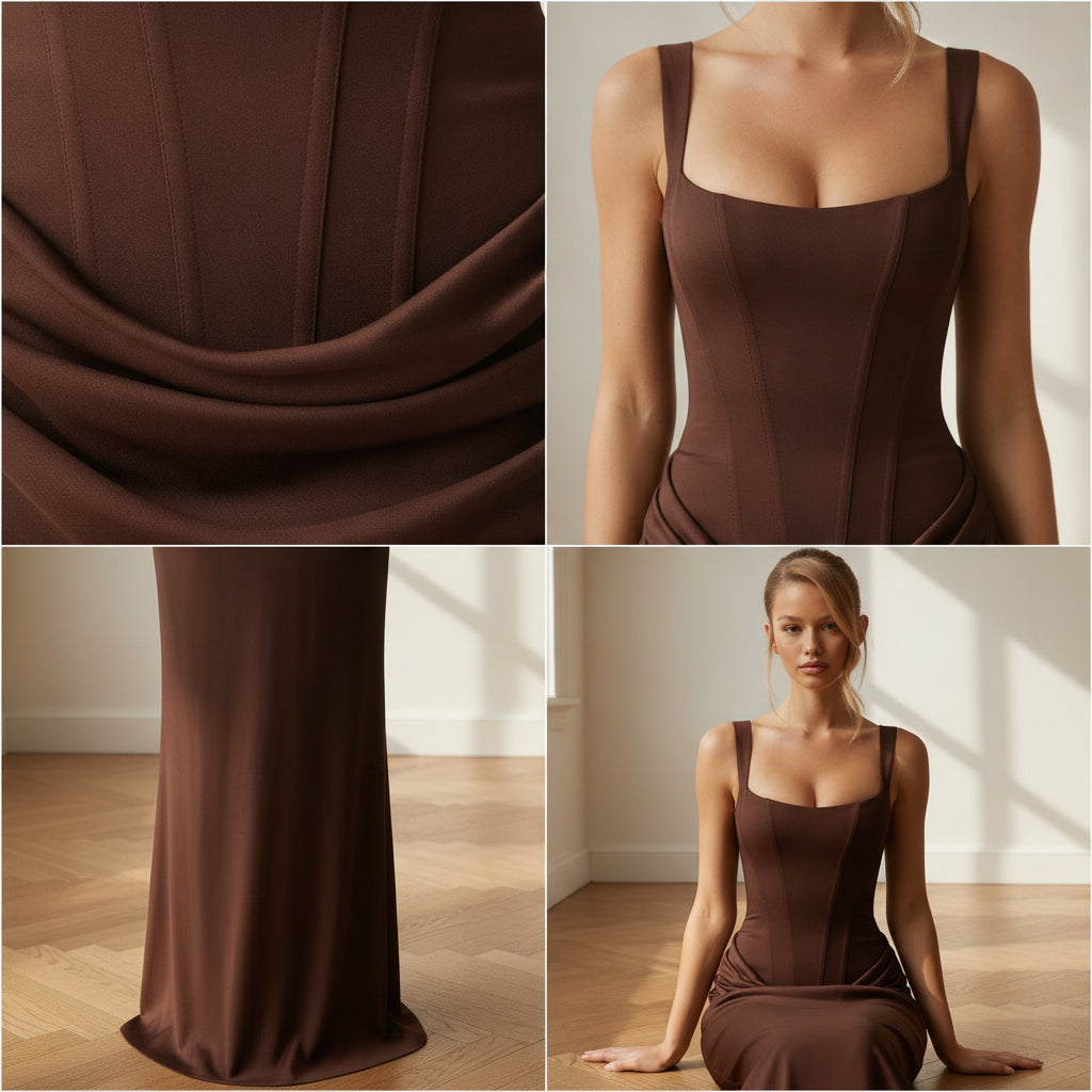 ARIA | Hourglass Maxi Jurk — details