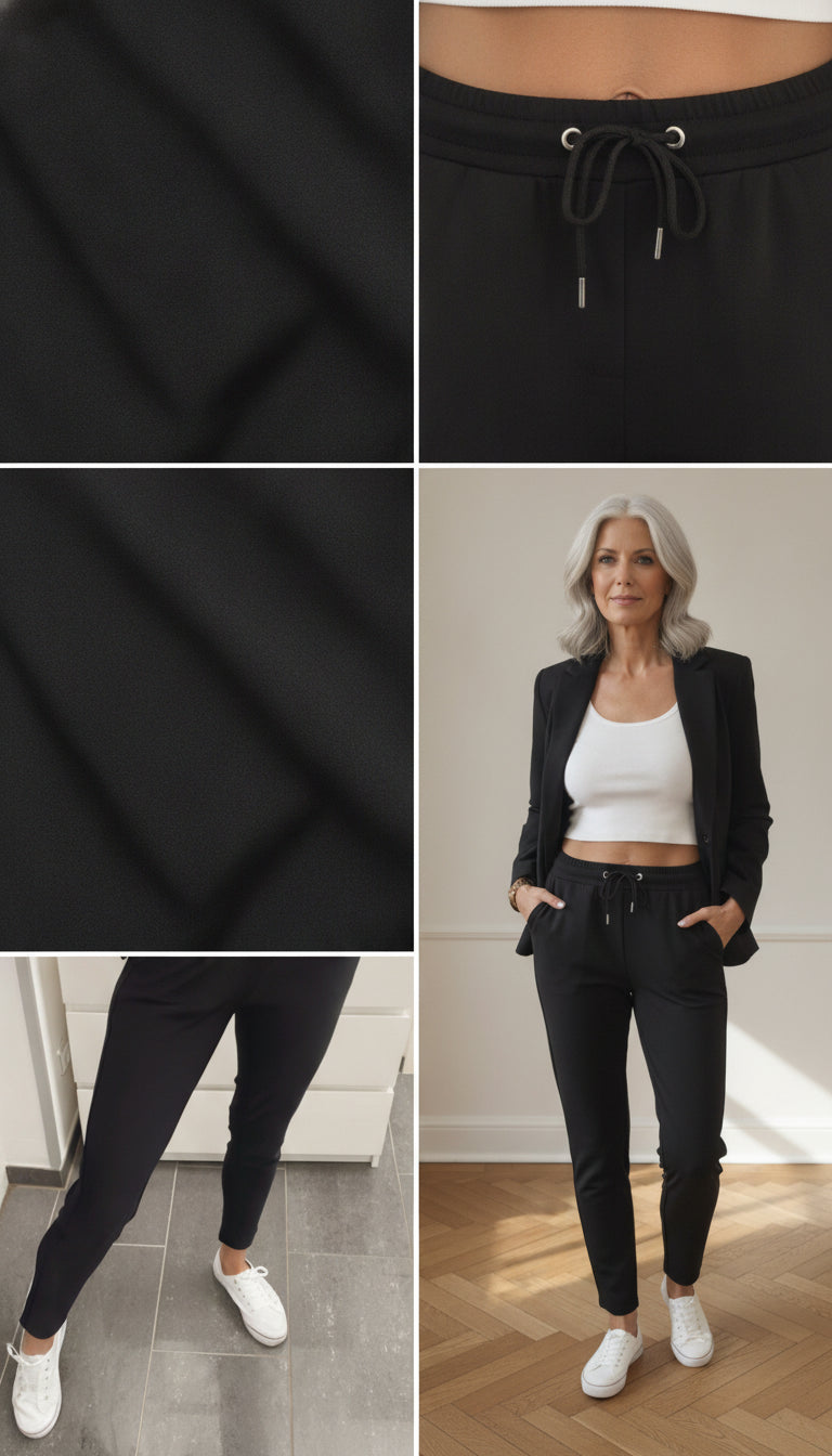 Classic Stof Broek - Comfortabel &amp; Stijlvol / Zwart — details
