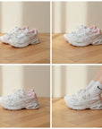 Trendy Sneaker - Roze/Wit met Zilver Accent — details