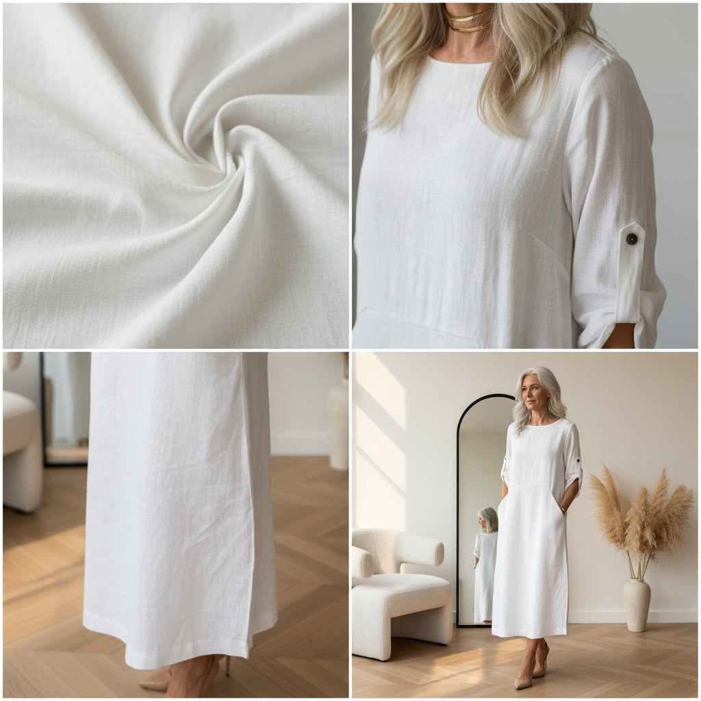 Poppy | Dames A-Lijn Losvallende Gedrapeerde Avondjurk — details