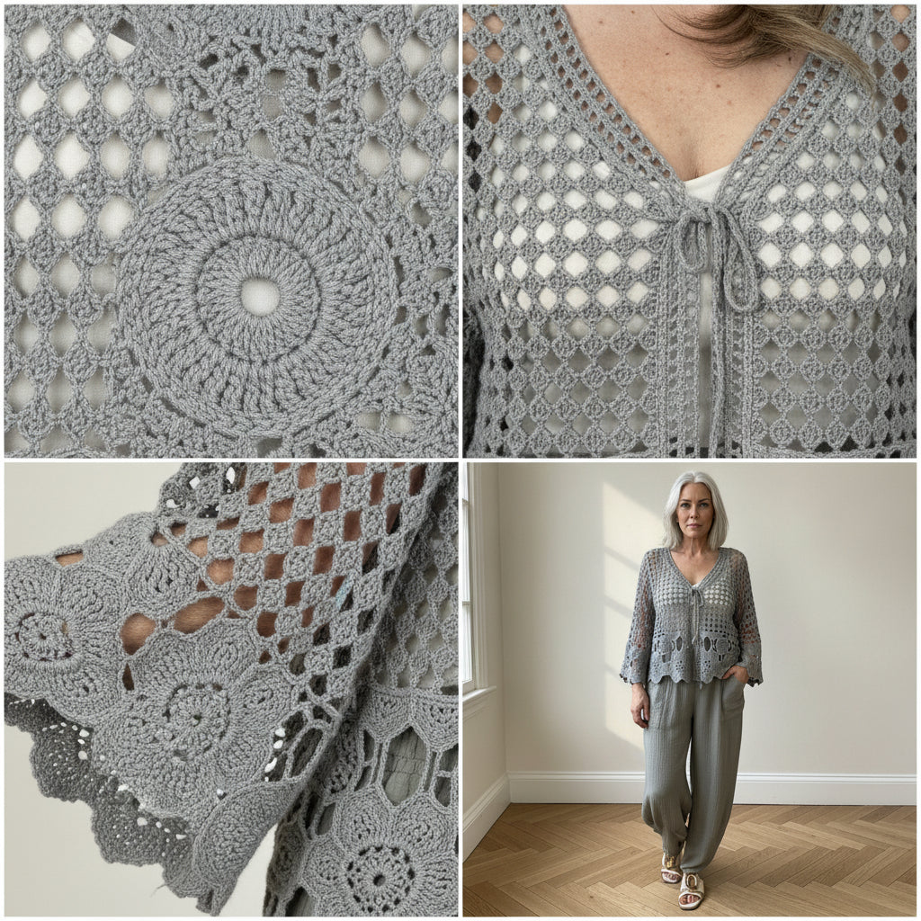 Candice Gehaakte Cardigan — details