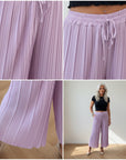 Luchtige Plissé Broek - Zomercomfort met Geïntegreerde Onderbroek — details