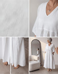 Elegante Maxi Jurk met V-Hals — details