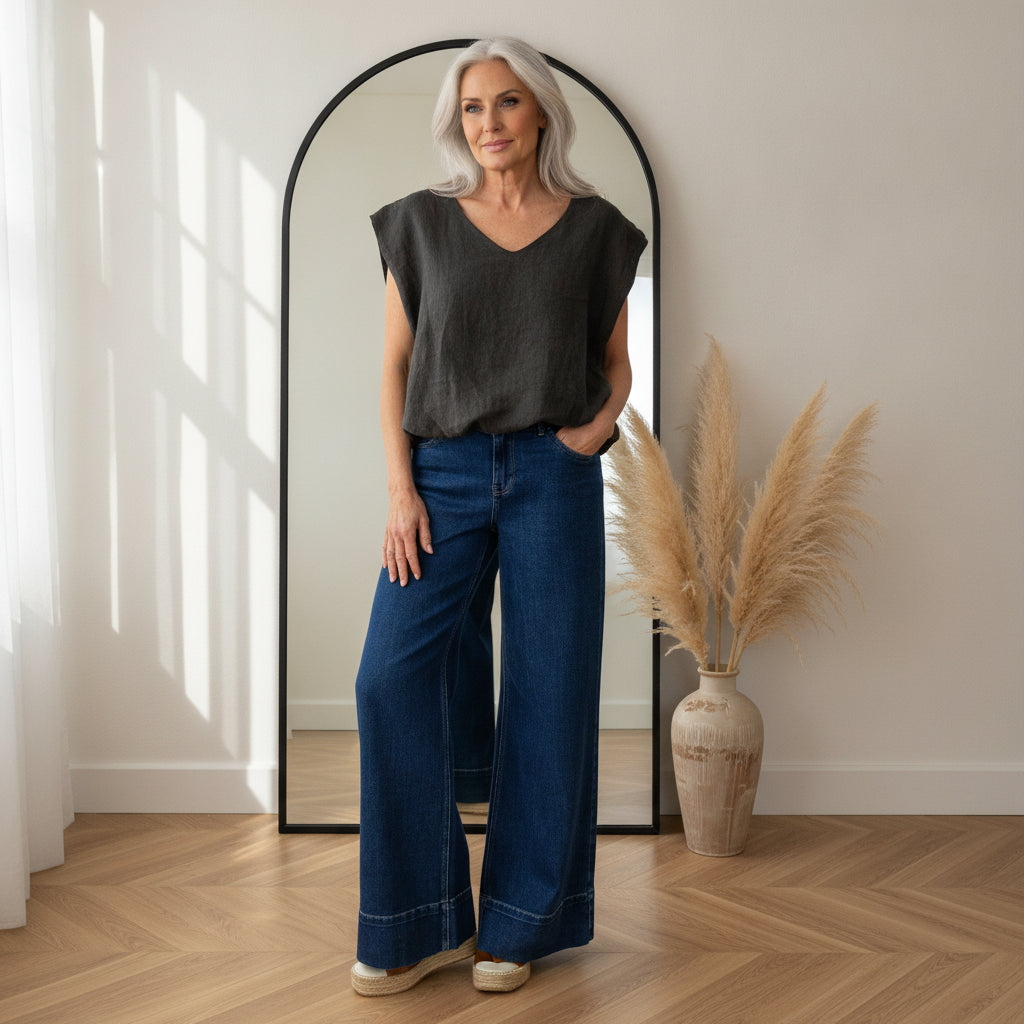 Tessa Linnen Bubble Top — front view