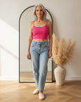 Miami Crop Top - Fuchsia — front view