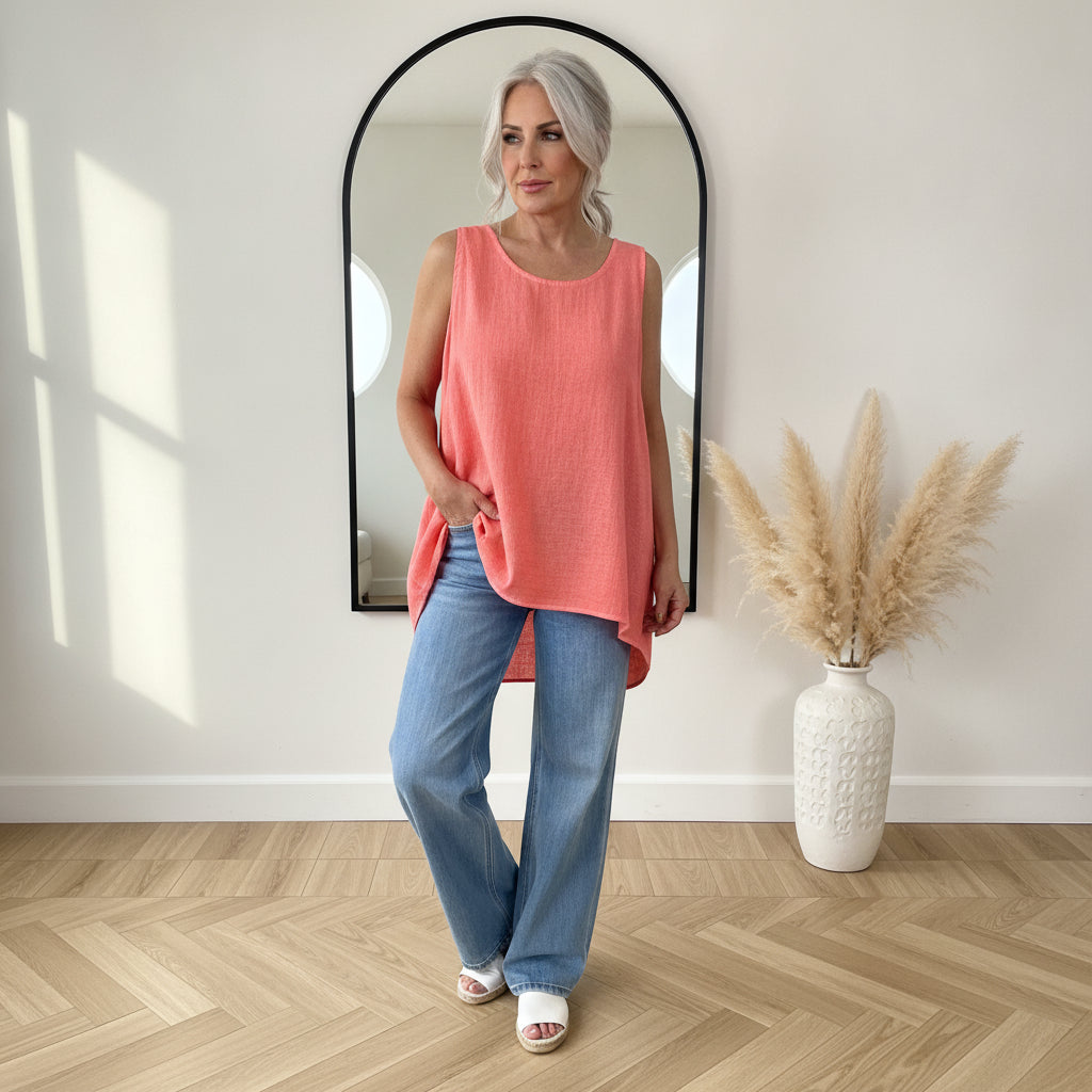 Harriet Katoenen Zomertop met Strikdetail — front view